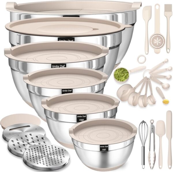 26-Piece Stainless Steel Mixing Bowl Set